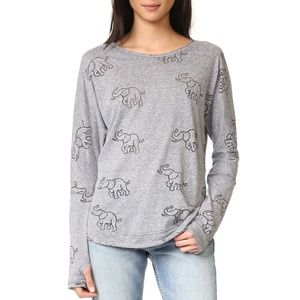 TEREZ Women Grey Elephant Burnout Athletic Top NWT